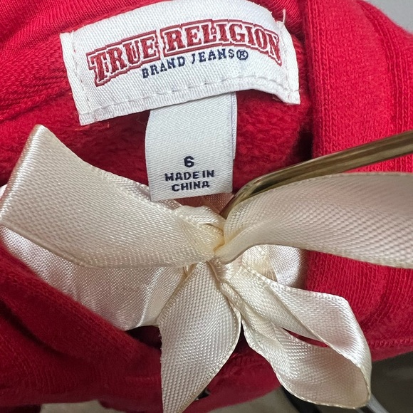 True Religion Red Kids Hoodie with Black Details - Picture 7 of 10